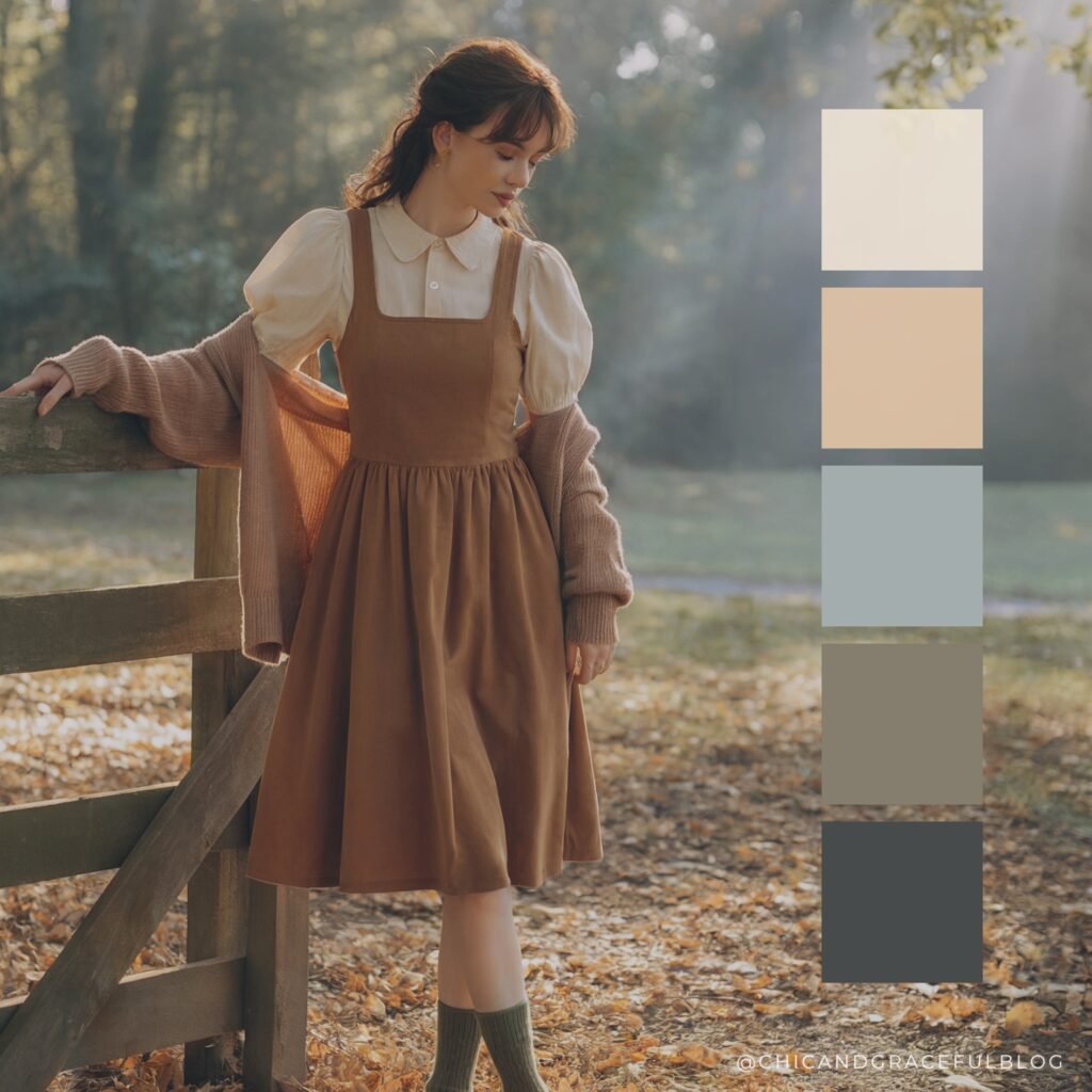 fall cottagecore color palette oat milk honey