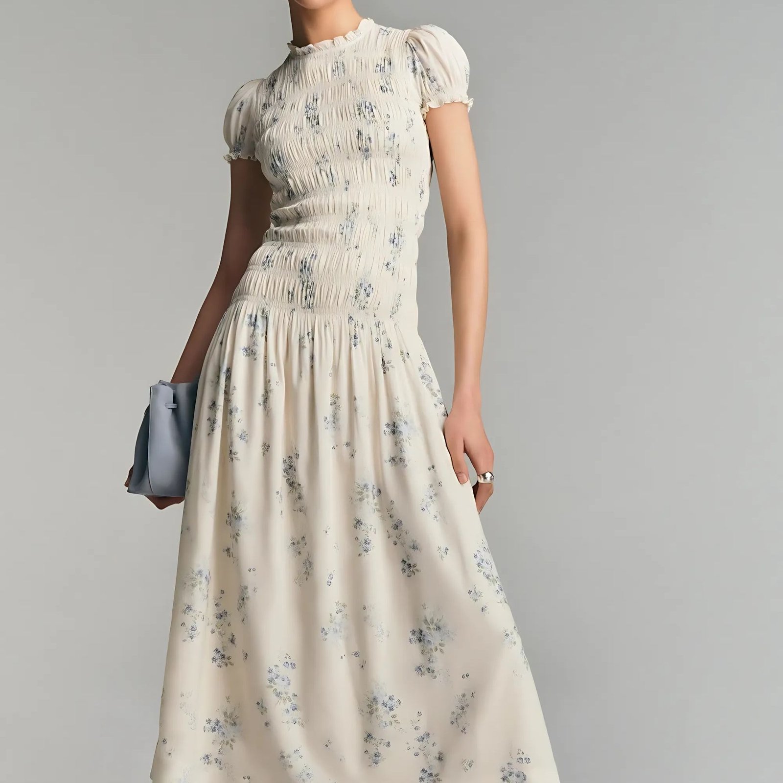 Reformation striped smocked maxi dress in sustainable modern cottagecore style